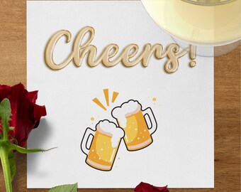 Cheers Beer Cocktail Napkins: Party Celebration Napkins