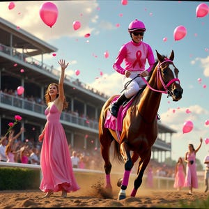 競馬イベント、ピンクリボンテーマ、デジタルダウンロード、20オンスタンブラーラップ、スキニータンブラーラップ、陽気なひとときデザイン