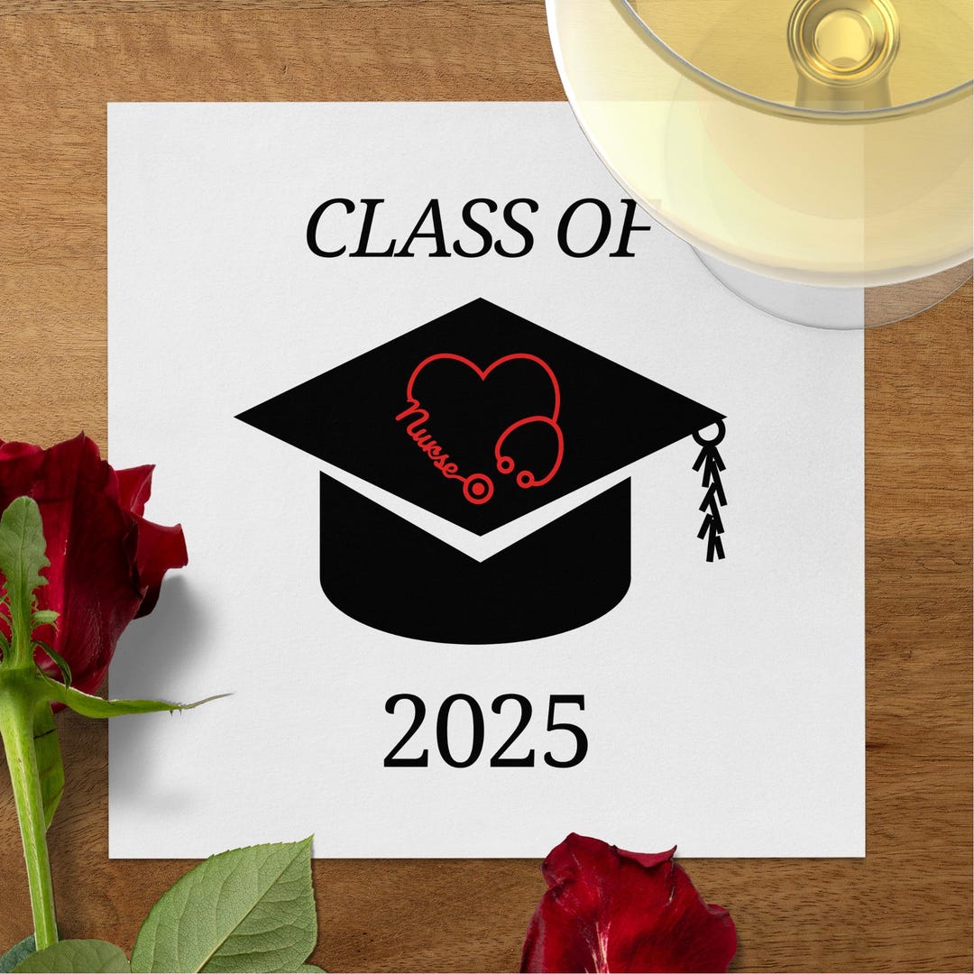 Graduation Napkin Class of 2025 Nurse Design, Nursing School Graduate Party Decoration, 2025