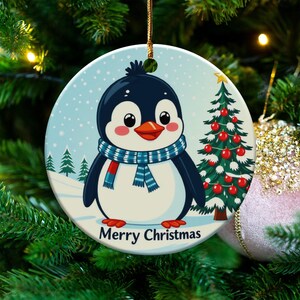 Cute Penguin Christmas Ornament, Holiday Tree Decoration, Winter Wonderland Décor, Festive Penguin Gift, Merry Christmas Décor