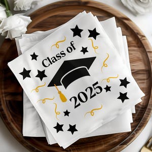 Class of 2025 Graduation Napkins, Perfect Party Supplies, Celebrate in Style, Ideal for Graduation Parties, Elegant and Fun Design