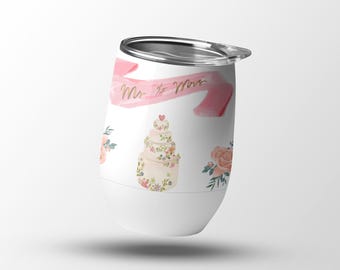 Hochzeit Weinbecher: Romantisches Brautparty Geschenk, 12 Unzen Edelstahl
