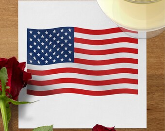 Servilletas con la bandera estadounidense: decoración para fiestas patrióticas, 4 de julio