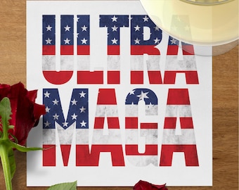 Ultra Maga Servietten mit amerikanischer Flagge: Vaterländisches Partygeschirr