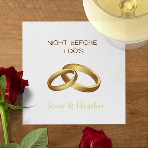 Night Before I Do&#39;s Napkin, Personalized Wedding Napkins, Custom Name Wedding Napkins, Engagement Party Napkins, Bridal Shower Napkins