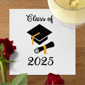 Class of 2025 Graduation Napkins, Graduation Party Supplies, Class of 2025 Party Decor, Graduation Keepsake, School Graduation Napkins