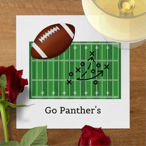 Football Napkin, Football Field Design, Sports Party Decor, custom, Tailgate Party Supplies, Game Day Napkins, add your favorite team name.