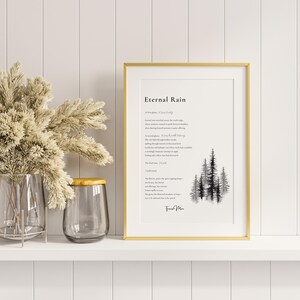 Eternal Rain | Printable Poetry Art | Digital Download | Drop Two Words | Literary Wall Art | Poetry Prints By Teresa Mae Poetry