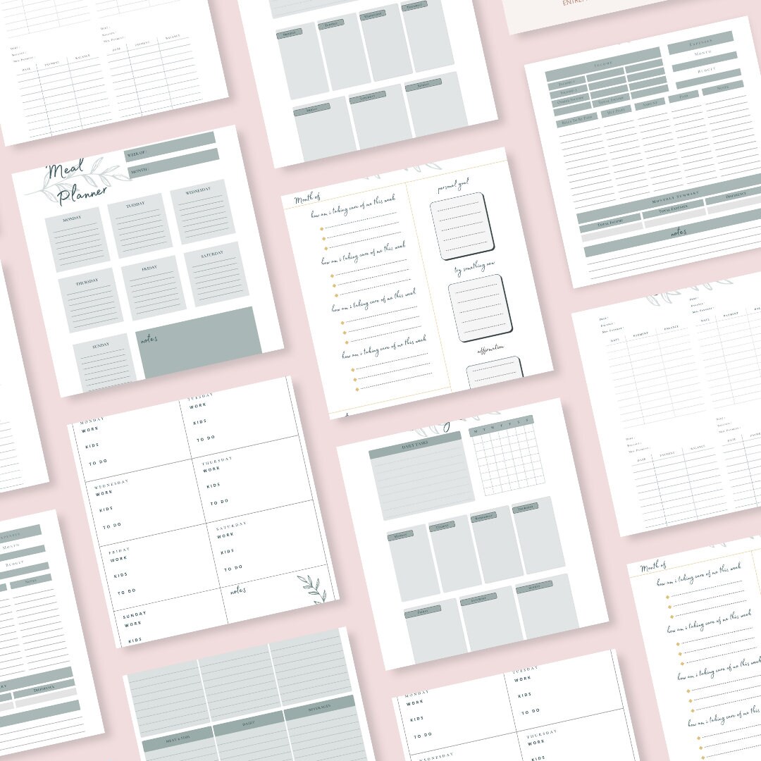Planner Busy Mom Calendar Meal Planner Organization Grocery List Budget