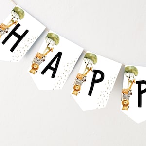 safari jungle animal birthday banner decoration anniversary / Happy birthday banner lion anniversary idea, instant download, printable SAFA