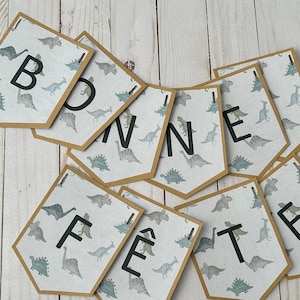 Children's party banner decoration dinos dinosaur birthday French version