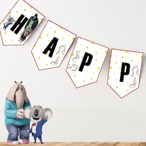 sing happy birthday banner decoration anniversary / Children's party banner decoration character sing SNG1
