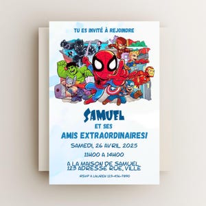 Spidey friends amazing birthday party invitation, spiderman funny invitation, Birthday party, Editable and printable