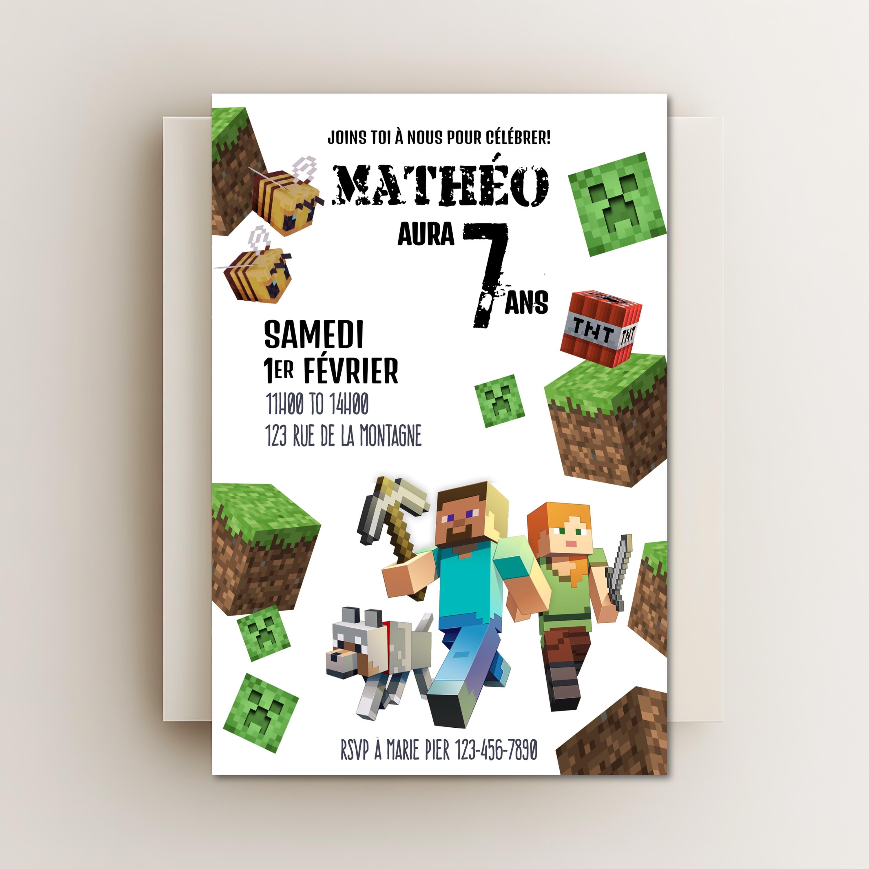 Corjl Editable Minecraft Invite – Instant Access (5x7)
