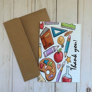 Carte cadeau professeur professeure éducatrice garderie, Carte de remerciement, cadeau fin d'année scolaire, présent, carte de voeux image 2