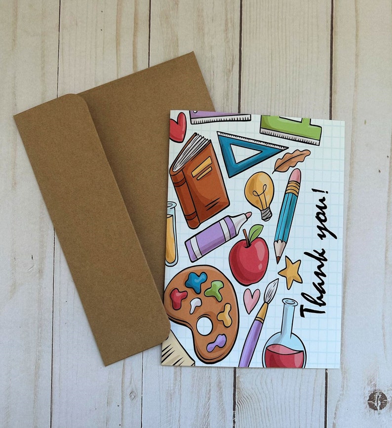 Carte cadeau professeur professeure éducatrice garderie, Carte de remerciement, cadeau fin d'année scolaire, présent, carte de voeux image 2