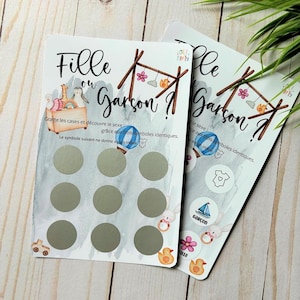 Carte à gratter découvrir le sexe de l'enfant / garçon ou fille