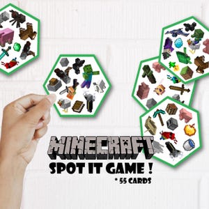 Gioco di compleanno "Scoprilo" per bambini, Minecraft Pixel Game, attività per compleanni, 55 carte, DOWNLOAD IMMEDIATO