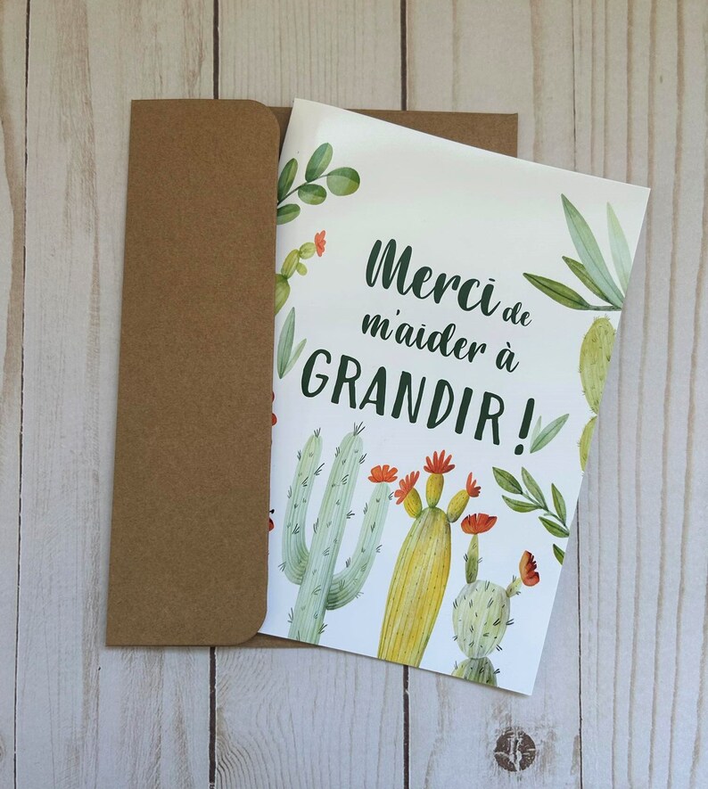 Carte cadeau professeur professeure éducatrice garderie, Carte de remerciement, cadeau fin d'année scolaire, présent, carte de voeux image 3