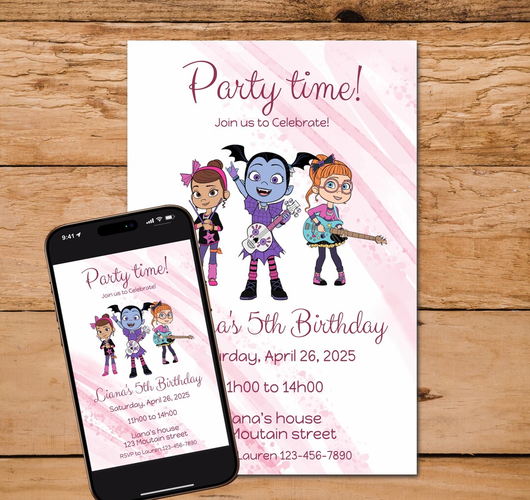 Editable Vampirina Birthday Invitation Template, Printable Birthday ...