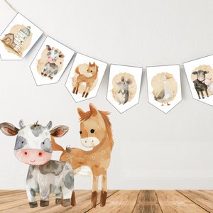 Children's party banner Animal Farm decoration / Animal farm FM01