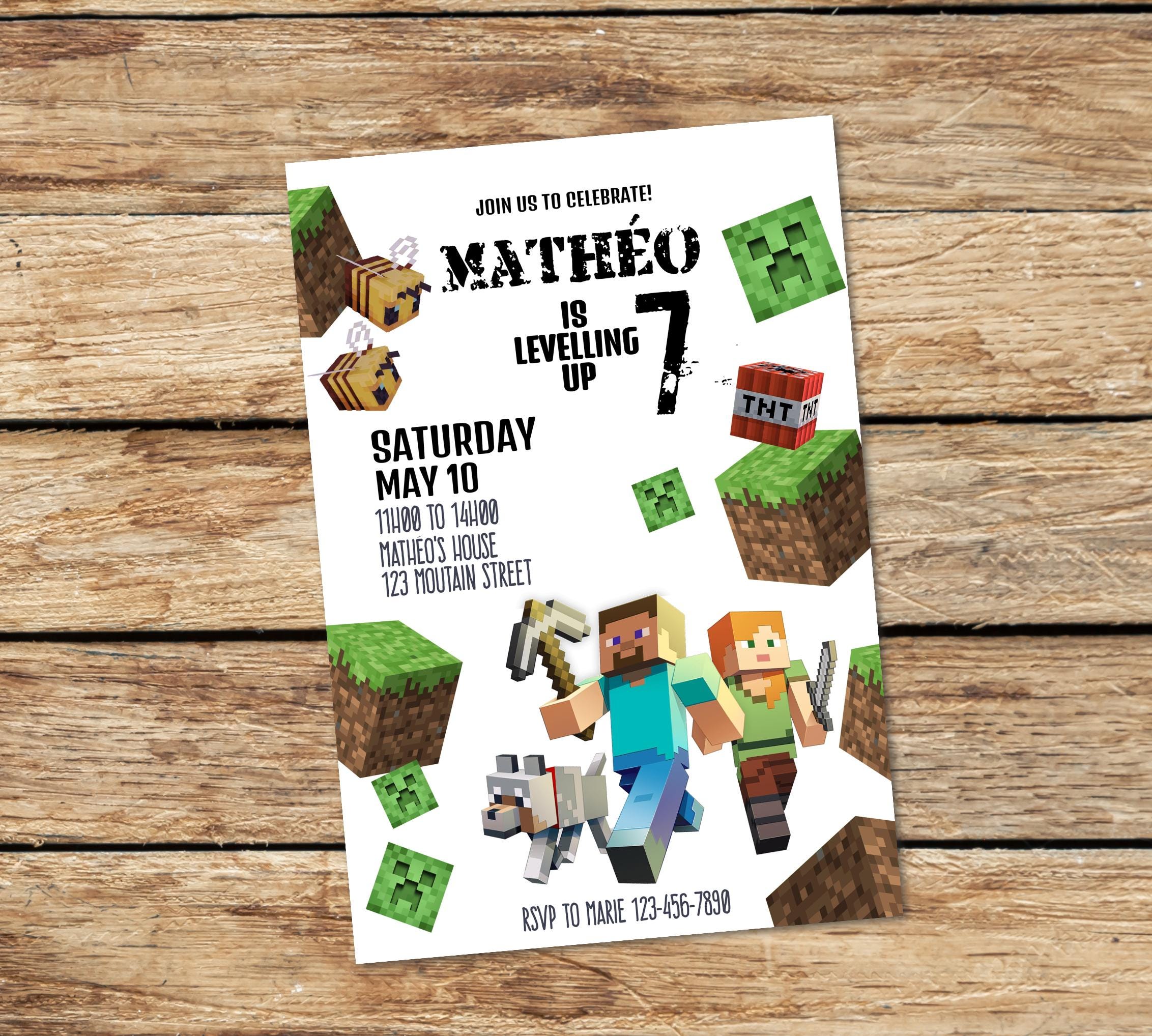 CORJL Editable Minecraft Birthday Template