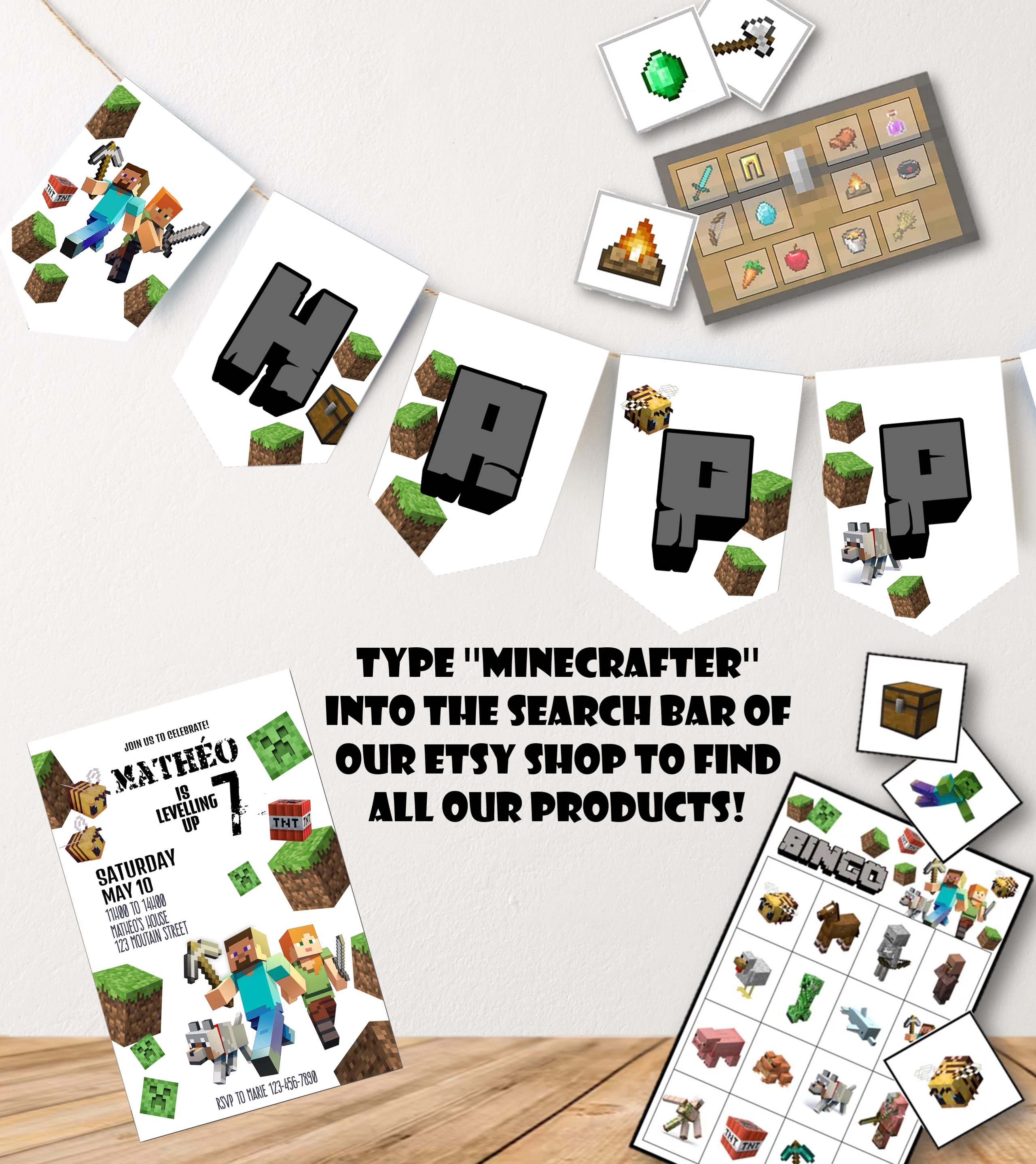 CORJL Editable Minecraft Birthday Template