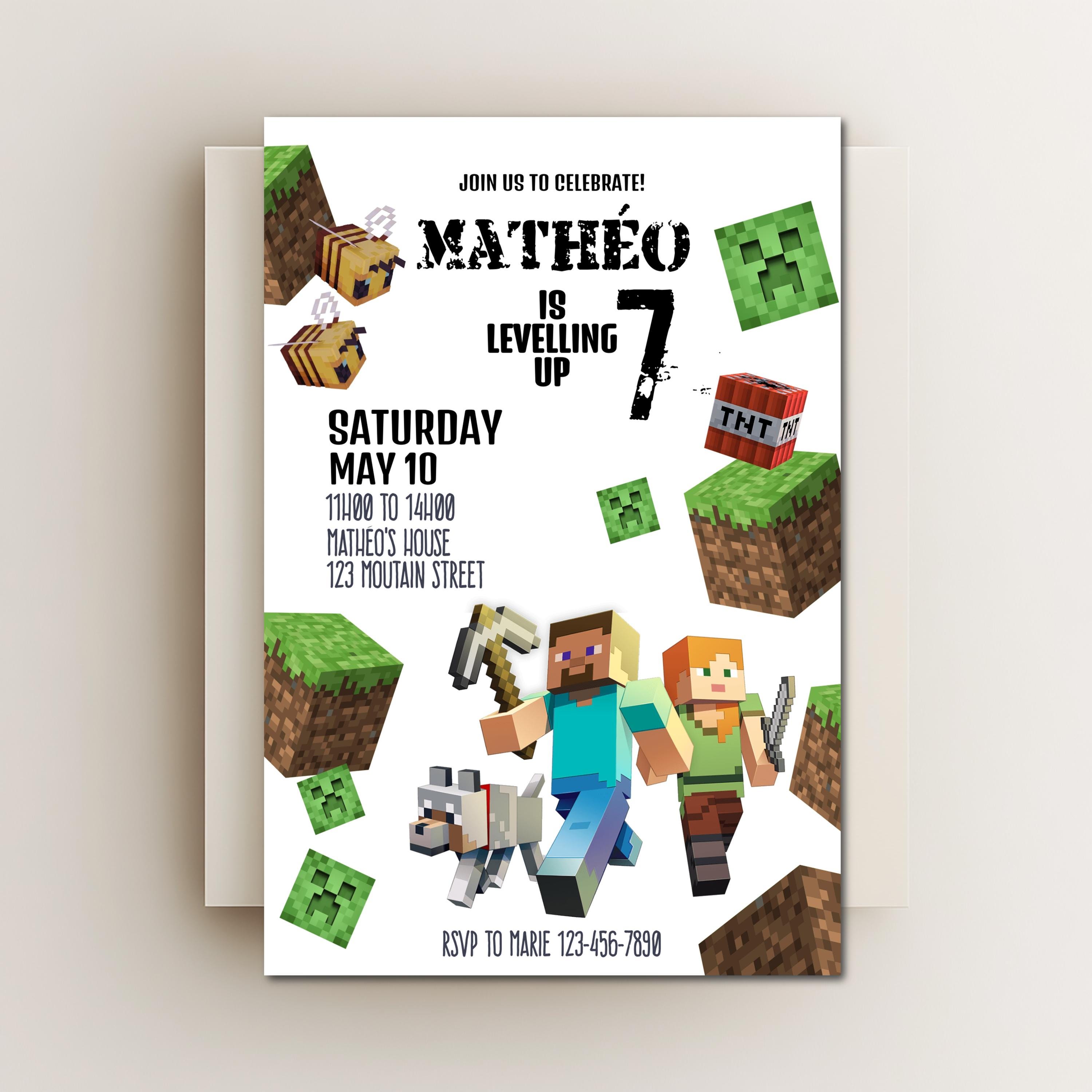 CORJL Editable Minecraft Birthday Template