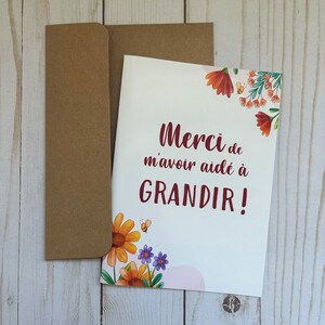 Carte cadeau professeur professeure éducatrice garderie, Carte de remerciement, cadeau fin d'année scolaire, présent, carte de voeux image 4
