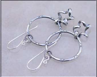 Twisted Metalwork silver Hoop Earrings