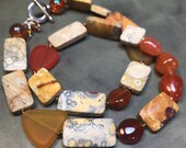 semi-precious gemstone necklace - unique statement jewelry - boho luxe SHAE necklace - gemstone jewelry organic modern necklace