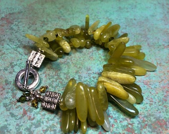 unique green semi-precious gemstone jewelry - CERSEI bracelet - great gift idea - all occasion jewelry