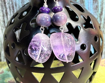 CAPRICIOUS DELICIOUS earrings, colourful dangle earrings,  great gift idea, any occasion jewelry, purple amethyst earrings