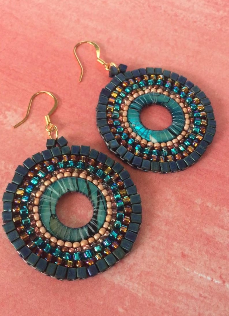 beaded shell earrings