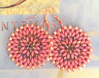Big Beaded Earrings | Bright Boho Style Statement Jewelry by WorkofHeart