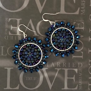 Small Beaded Earrings Crystal Seed Bead Earrings