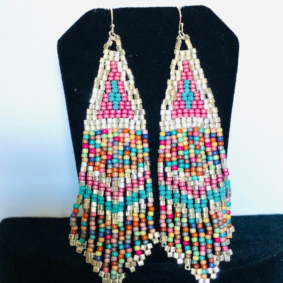 Etsy seed bead earrings discount
