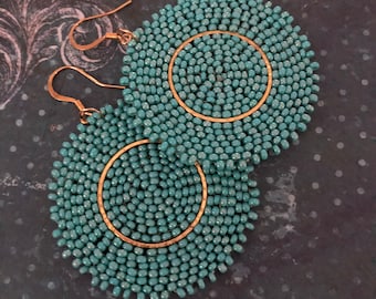 Summer Statement Earrings | Turquoise and Gold Earrings | Big Bold Jewelry for Women