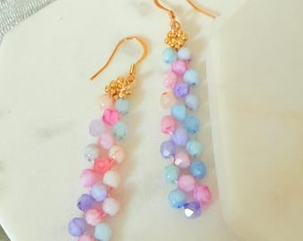 Colorful Dangle Earrings | Bright Multicolored Beaded Earrings