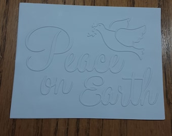 Peace, Emboss Cards, Set of 5, A2, white, Christmas, Dove, thank you,