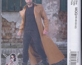 McCall's 7374 Mens Steampunk X-Men Cos Play Costume Long Coat UNCUT Sewing Pattern