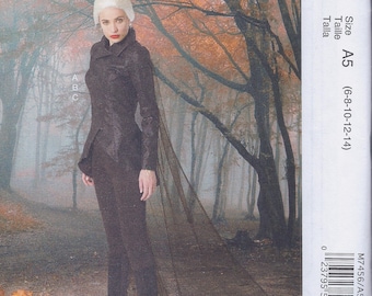 McCalls 7456 Misses Cos Play Costume Jacket Leggings Cape UNCUT Sewing Pattern