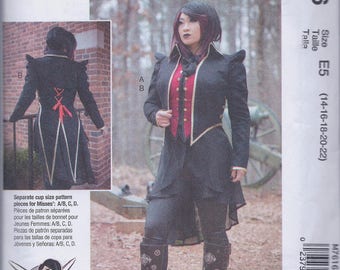 McCalls 7616 Misses Steampunk Cos Play Costume Tailcoat Jacket and Vest UNCUT Sewing Pattern