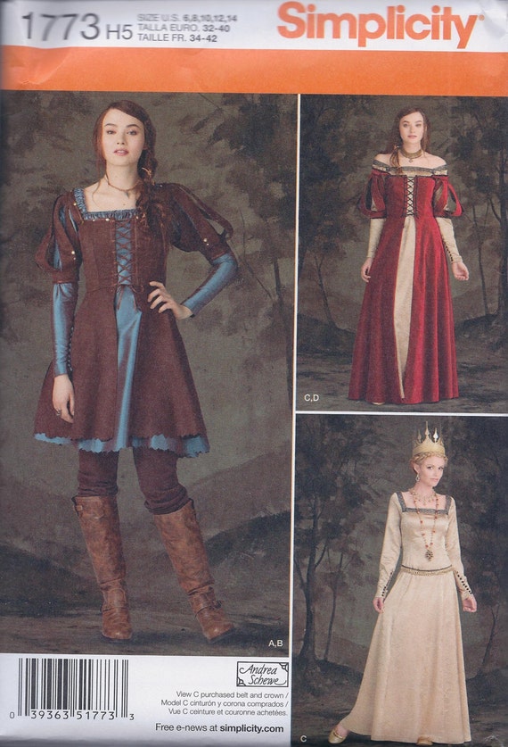 Simplicity 1773 Misses Women's Medieval Ren Faire Huntress Etsy