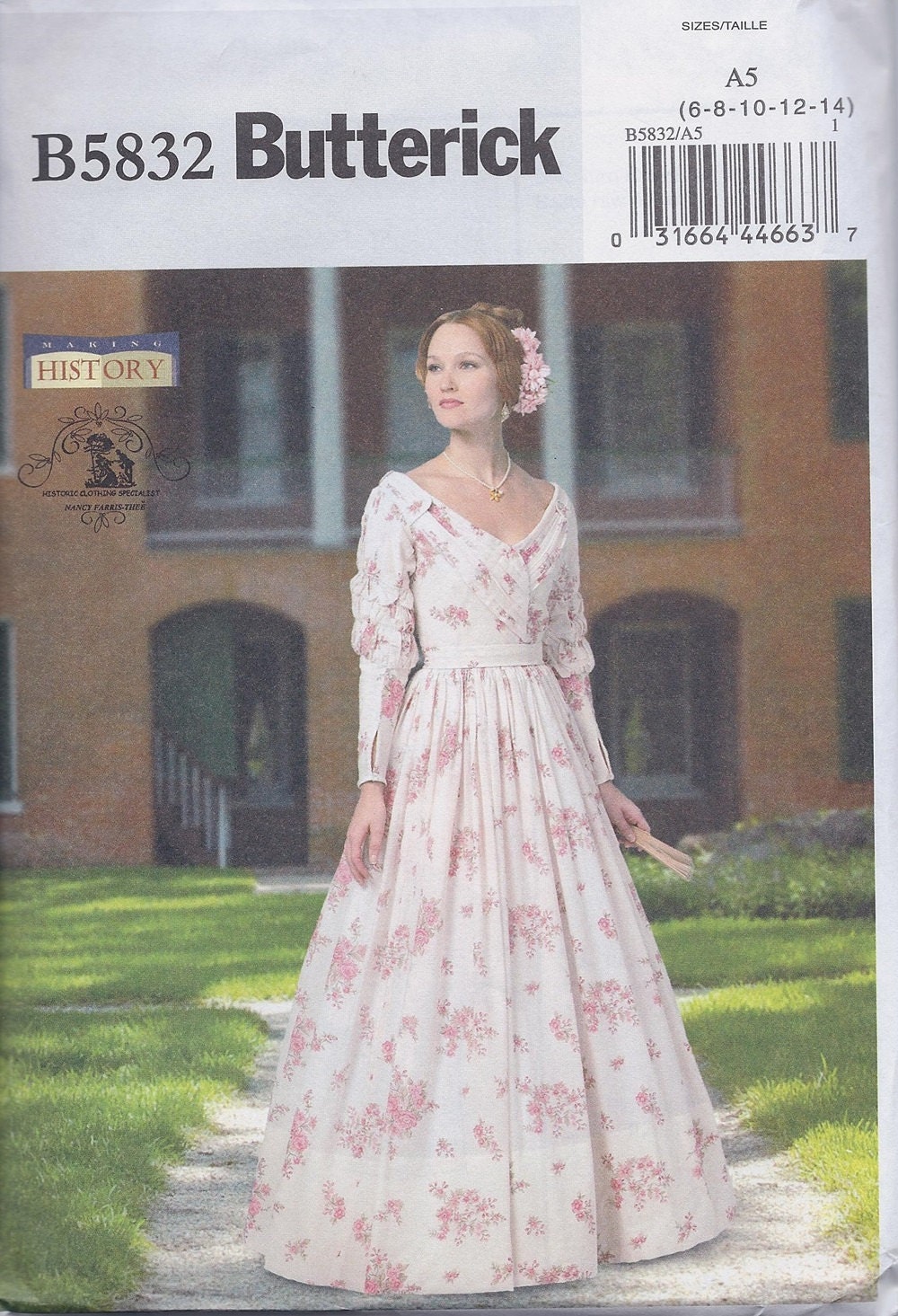 / historischen Kleid /& Petticoat Butterick Schnittmuster 5831/