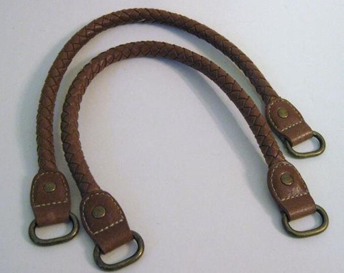Braided Leather Purse Handles Upcycled Bag Supplies Brown Etsy