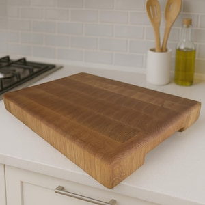 Handmade-End Grain Oak Tree Professional Cutting Chopping Board – 28x36x4 cm | Durable & Elegant Design