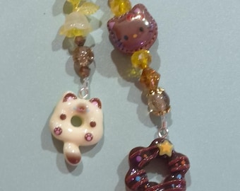 Donut Siamese Himalayan Kitty Cat Purse Decoration Bag Charm Keychain Gift for girlfriend gifts for cat lovers