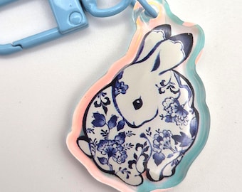 Chinese Zodiac Rabbit Bunny Mini Keychain Zipper Pull