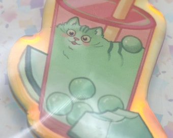 Melon Boba Kitty Cat Keychain
